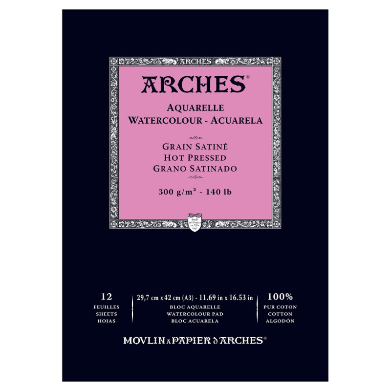 Arches skicák lepený 29,7x42cm 12l HP 300g