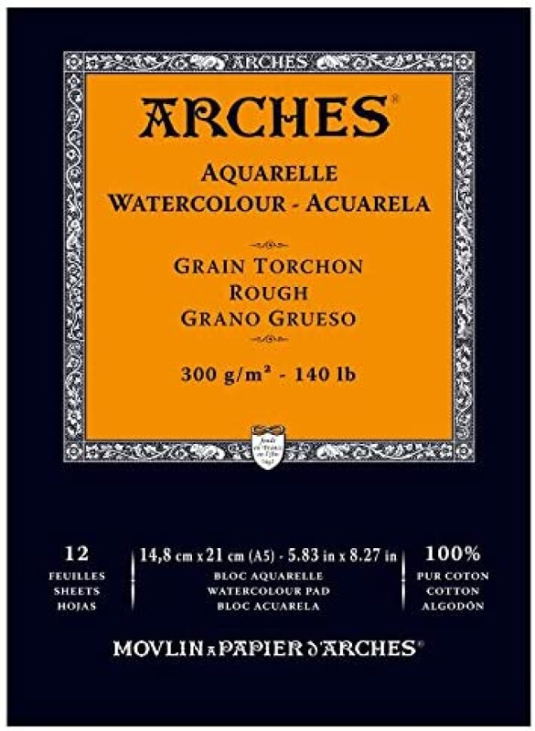 Arches skicák lepený 14,8x21cm 12l RG 300g