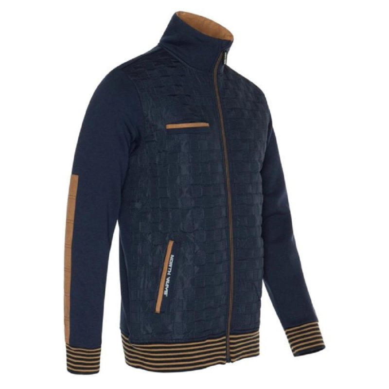 NINE WORTHS Pracovní bunda ANDREU námořnická modrá/camel 3XL