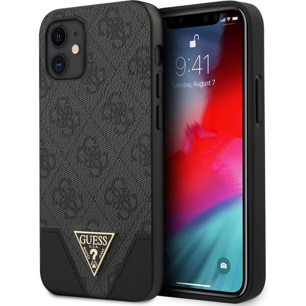 Guess 4G Triangle kryt iPhone 12/12 Pro 6.1" šedý