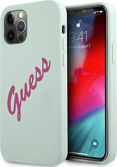Guess Ochranný kryt pro iPhone 12 / 12 Pro - Guess, Vintage Silicone Fuchsia