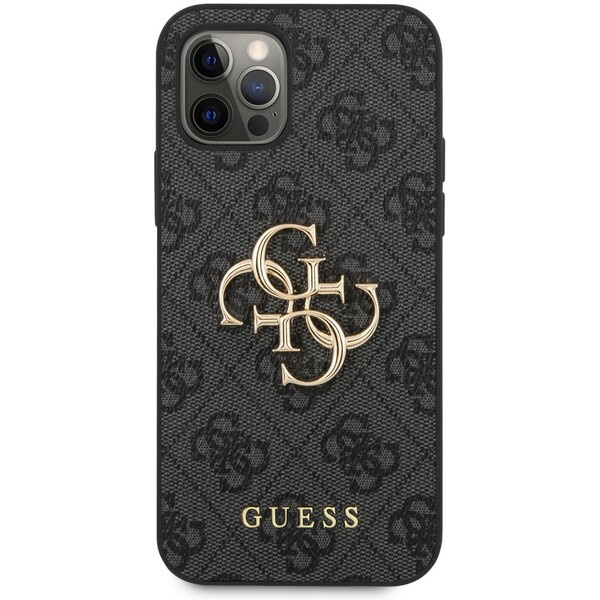 Guess PU 4G Metal Logo kryt iPhone 12 Pro Max šedý