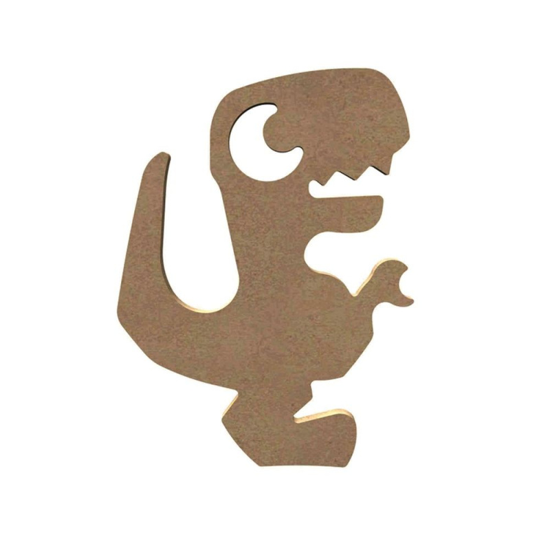 Dřevěný výřez k dekoraci Gomille, 15 cm – roztomilý T-Rex Aladine