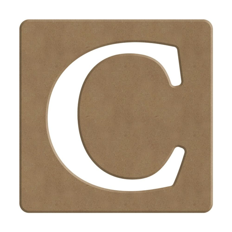 Gomille Dřevěný výřez k dekoraci Gomille, 10 cm - Scrabble abeceda - VYBERTE PÍSMENO - Dřevěný výřez k dekoraci Gomille, 10 cm - Scrabble písmeno C