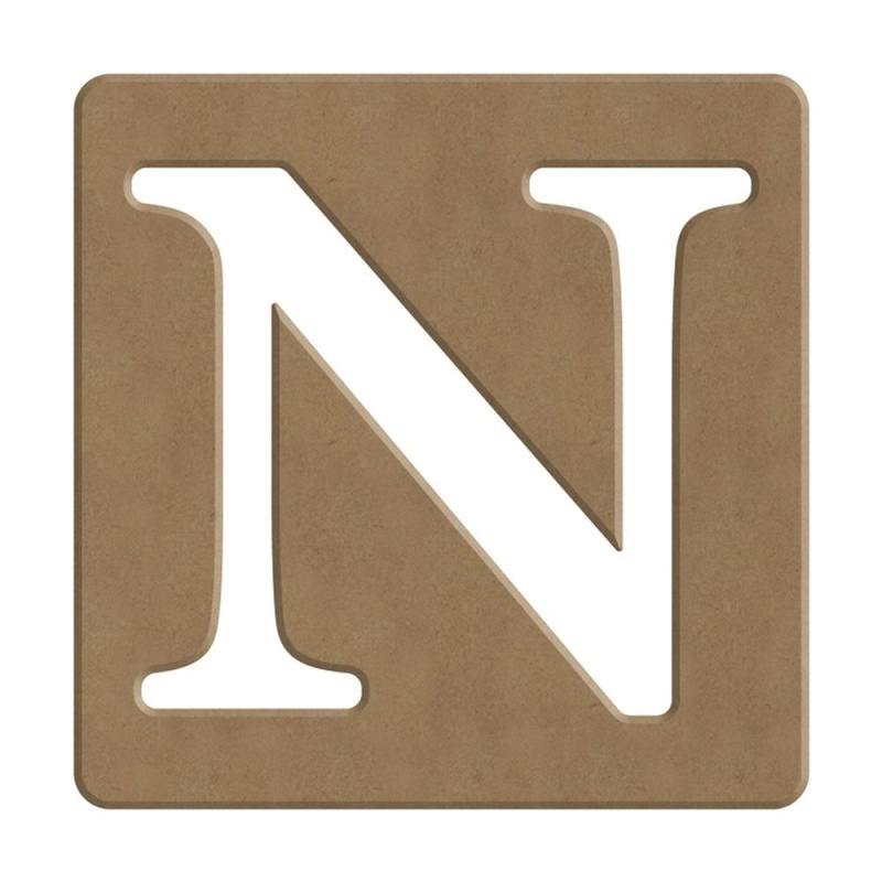 Gomille Dřevěný výřez k dekoraci Gomille, 10 cm - Scrabble abeceda - VYBERTE PÍSMENO - Dřevěný výřez k dekoraci Gomille, 10 cm - Scrabble písmeno N