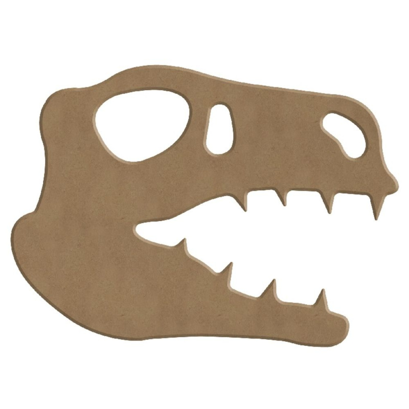 Dřevěný výřez k dekoraci Gomille, 14 x 10 cm – lebka dinosaura Aladine