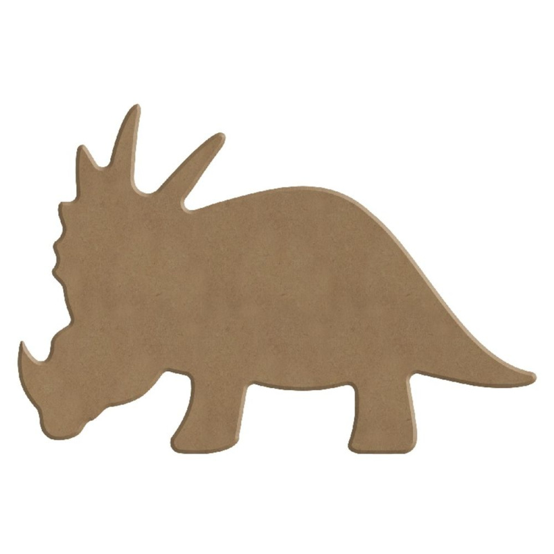 Gomille Dřevěný výřez k dekoraci Gomille, 15x10 cm - Triceratops, malý