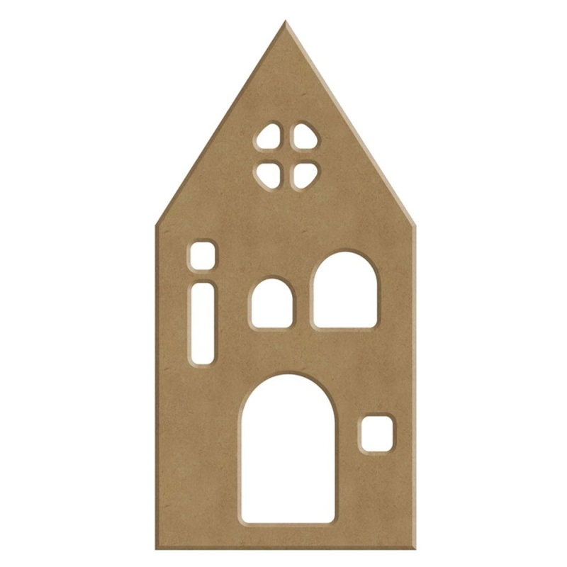 Dřevěný výřez k dekoraci Gomille, 6x13 cm - Domeček 2 Aladine