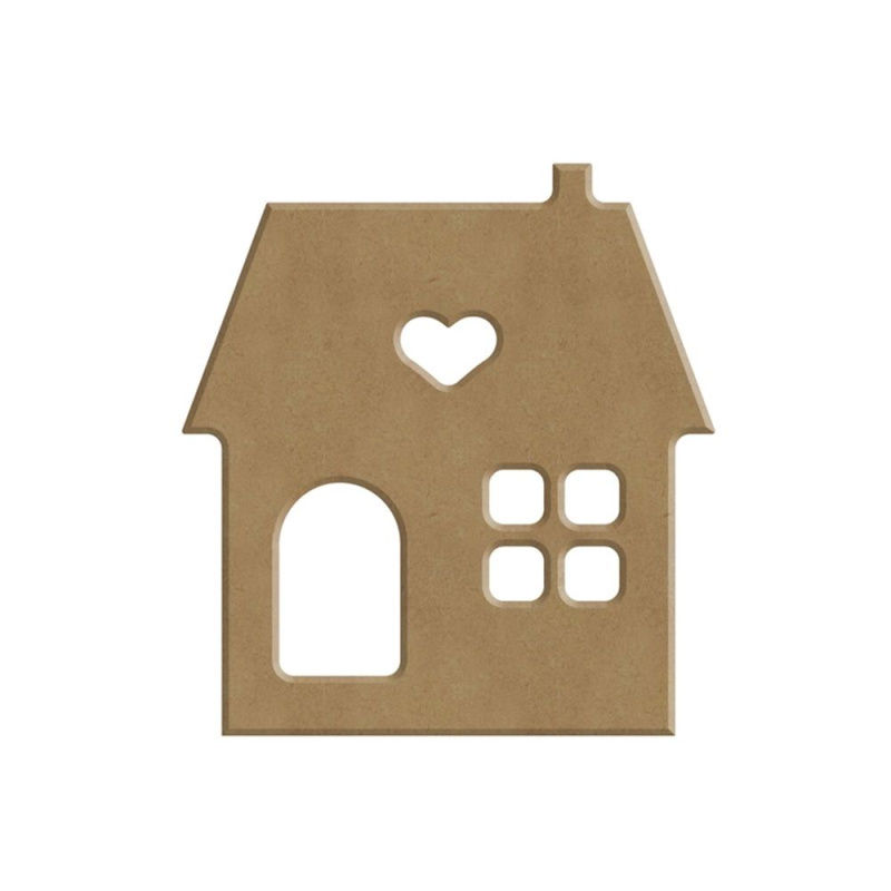 Dřevěný výřez k dekoraci Gomille, 8x8 cm - Domeček 5 Aladine