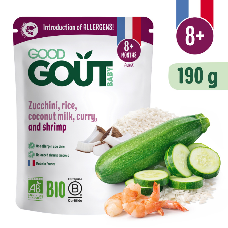 GOOD GOUT Krevety s rýží cuketou a kokosovým mlékem 8m+ BIO 190 g