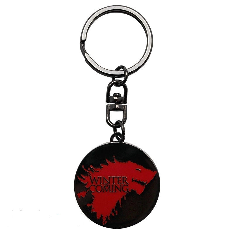 Game of Thrones kovový přívěsek na klíče „Winter is coming“