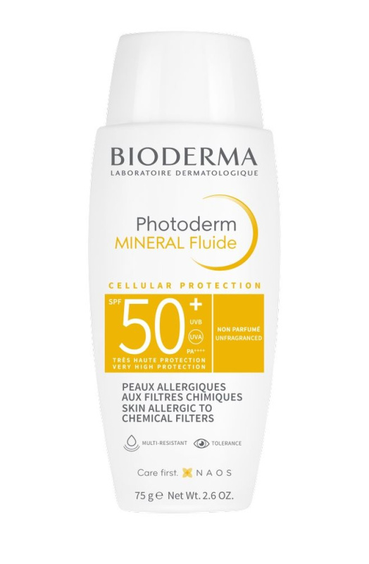 Bioderma Photoderm Mineral Fluid ochranný fluid bez chemických filtrů SPF 50+ 75 g