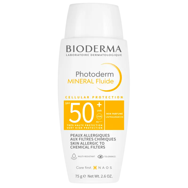 Bioderma Photoderm Mineral Fluid ochranný fluid bez chemických filtrů SPF 50+ 75 g