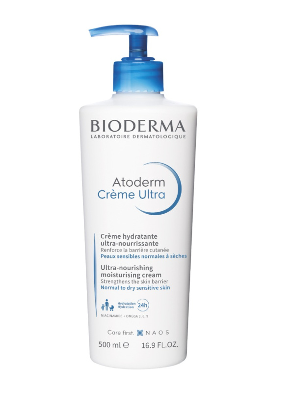 Bioderma Atoderm Créme Ultra vyživující tělový krém pro normální až suchou citlivou pokožku bez parfemace Bottle with Pump 500 ml