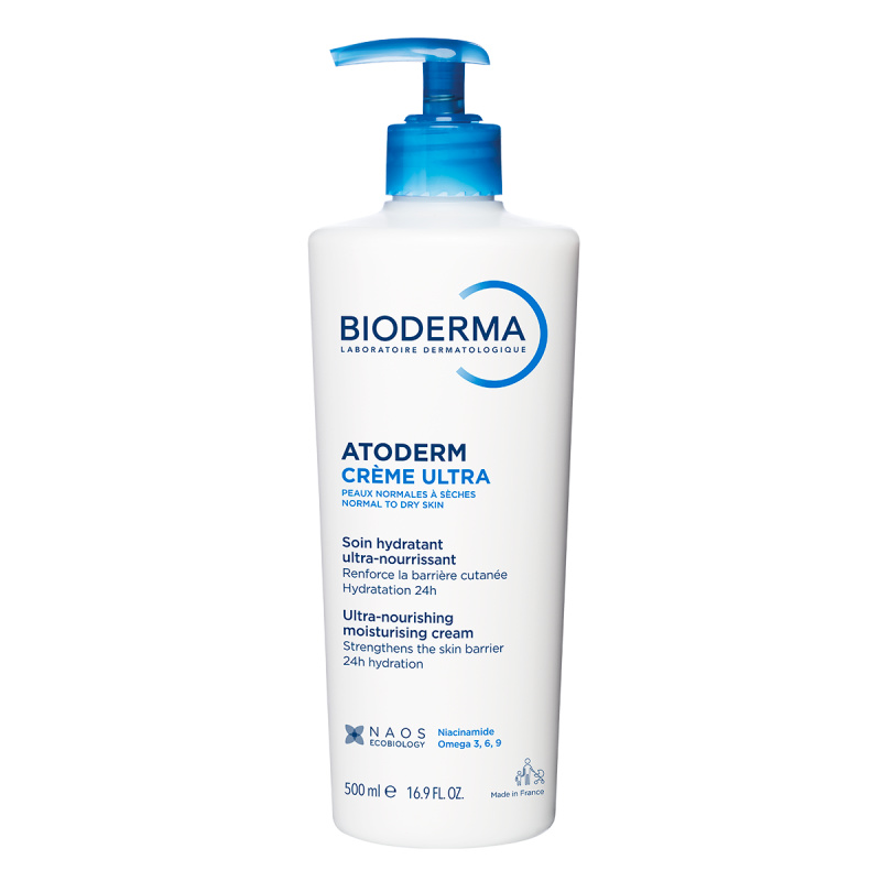 Bioderma Atoderm Créme Ultra vyživující tělový krém pro normální až suchou citlivou pokožku bez parfemace Bottle with Pump 500 ml