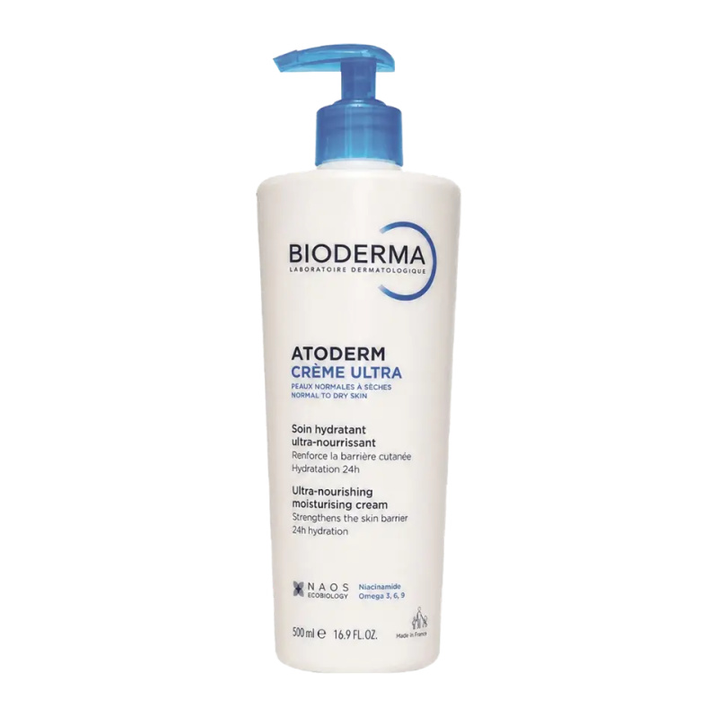 Bioderma Atoderm Créme Ultra vyživující tělový krém pro normální až suchou citlivou pokožku bez parfemace Bottle with Pump 500 ml