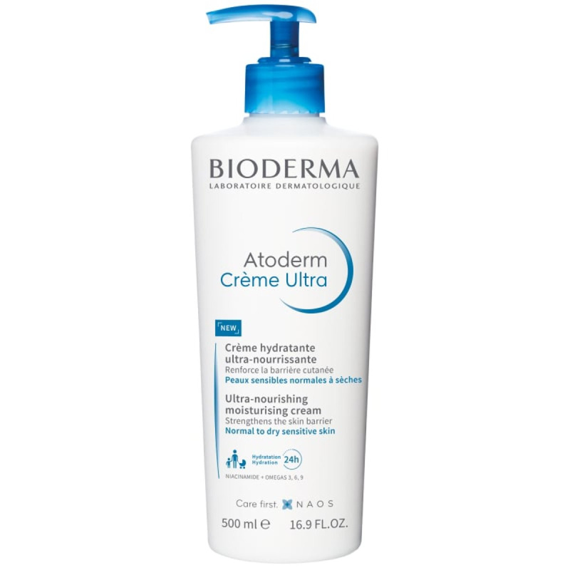 Bioderma Atoderm Créme Ultra vyživující tělový krém pro normální až suchou citlivou pokožku bez parfemace Bottle with Pump 500 ml