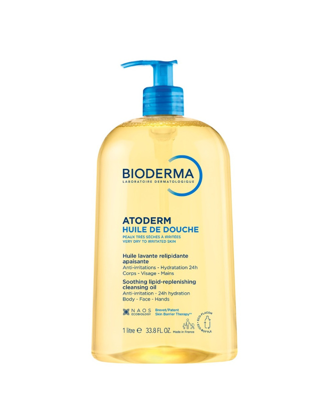 Bioderma Atoderm Sprchový Olej vysoce výživný zklidňující sprchový olej pro suchou a podrážděnou pokožku 1000 ml