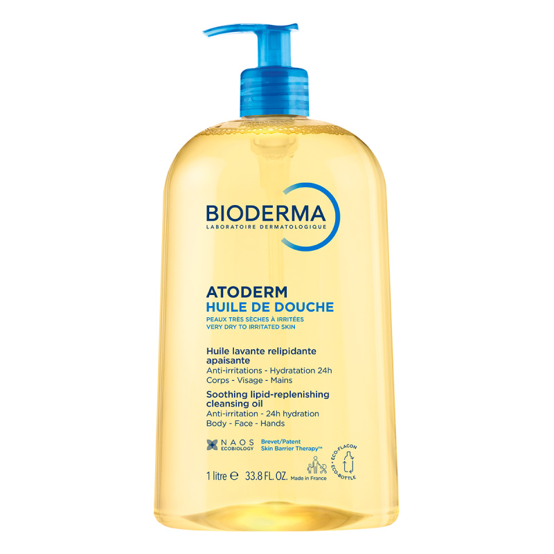Bioderma Atoderm Sprchový Olej vysoce výživný zklidňující sprchový olej pro suchou a podrážděnou pokožku 1000 ml