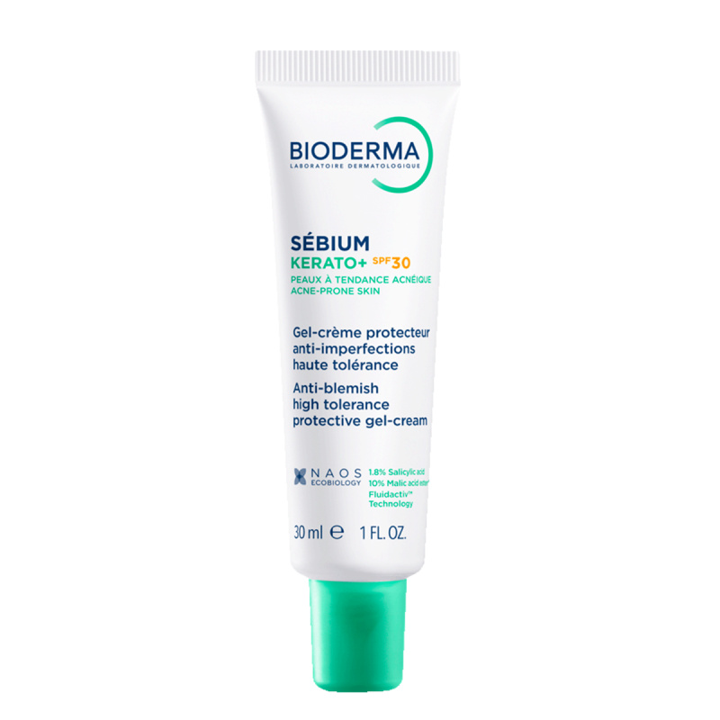 BIODERMA Sébium kerato+ gel-krém na akné SPF30 30 ml