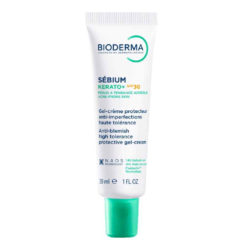 BIODERMA Sébium kerato+ gel-krém na akné SPF30 30 ml