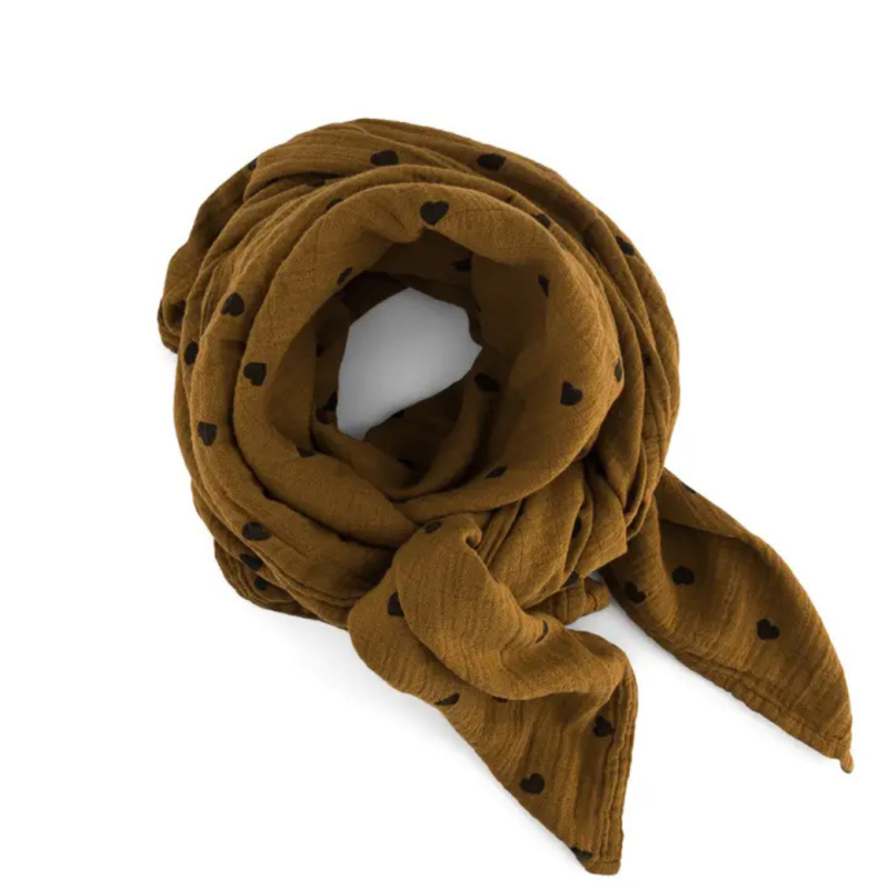 ROSE IN APRIL Mušelínová plena BIANCA  HEART  - Cumin