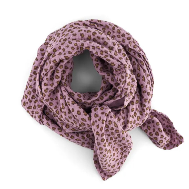 ROSE IN APRIL Mušelínová plena BIANCA Mini - Leopard Lilac