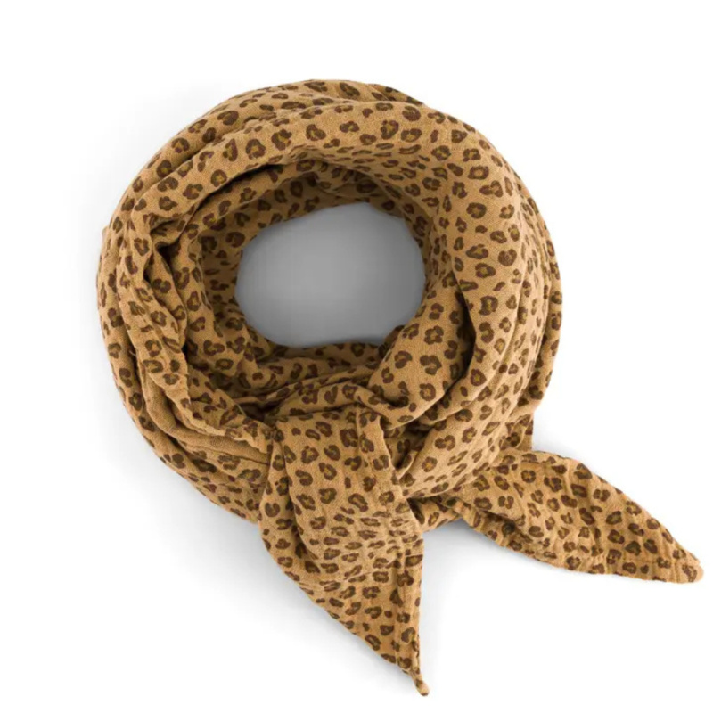 ROSE IN APRIL Mušelínová plena BIANCA Mini - Leopard Coffee