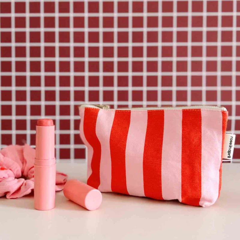ROSE IN APRIL Pouzdro -  Stripes Candy pink / Red
