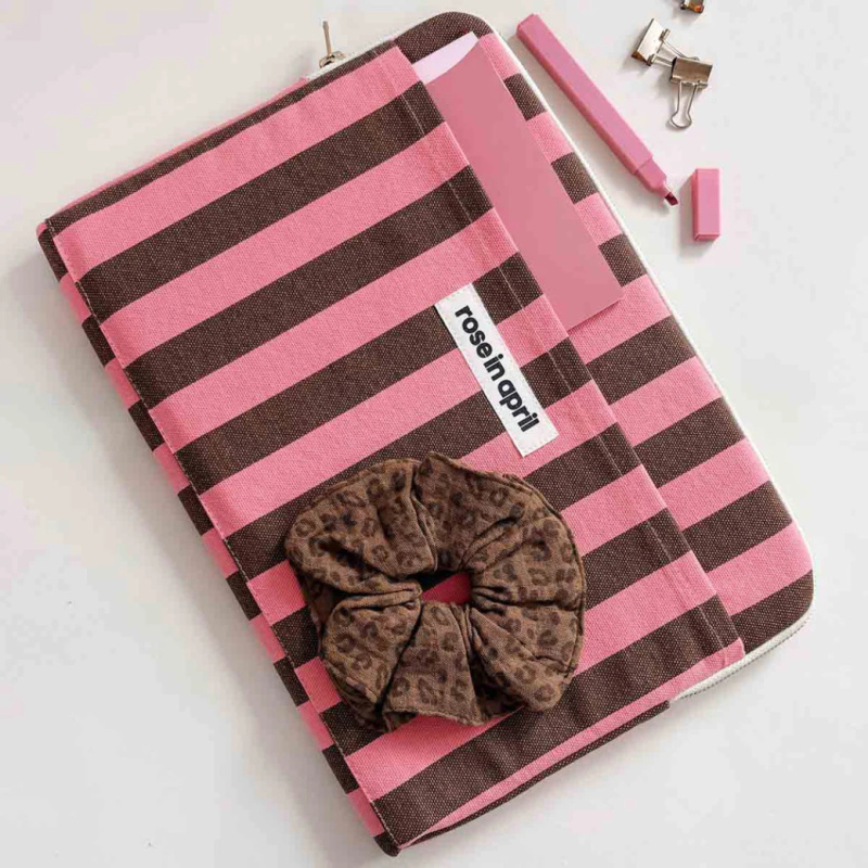 ROSE IN APRIL Obal na notebook 13/14' Octave - Stripes Funky pink / Olive
