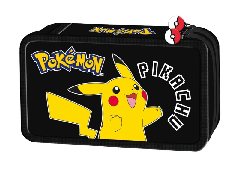 Pokémon penál se 2 přihrádkami a výbavou 20 cm