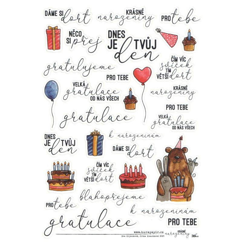 Samolepky A5 - Krásné narozeniny