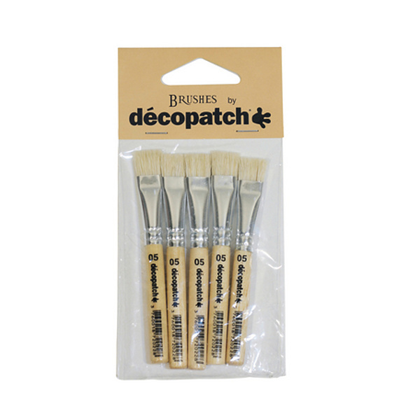 Štětce ploché na decoupage vel.5, sada 5 ks