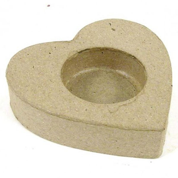 Kartonový stojánek na svíčku ve tvaru srdíčka 8,5x2cm