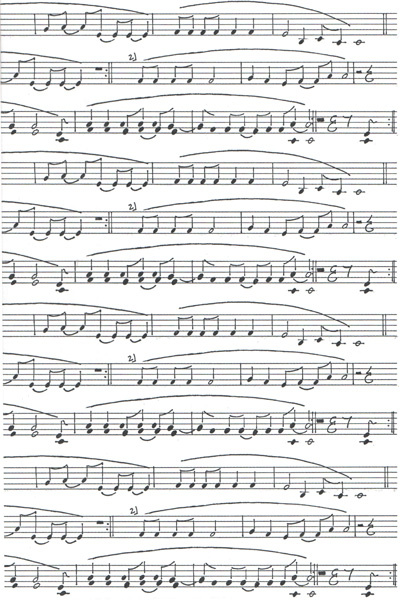 Papír Décopatch (1ks) Bílý s notami