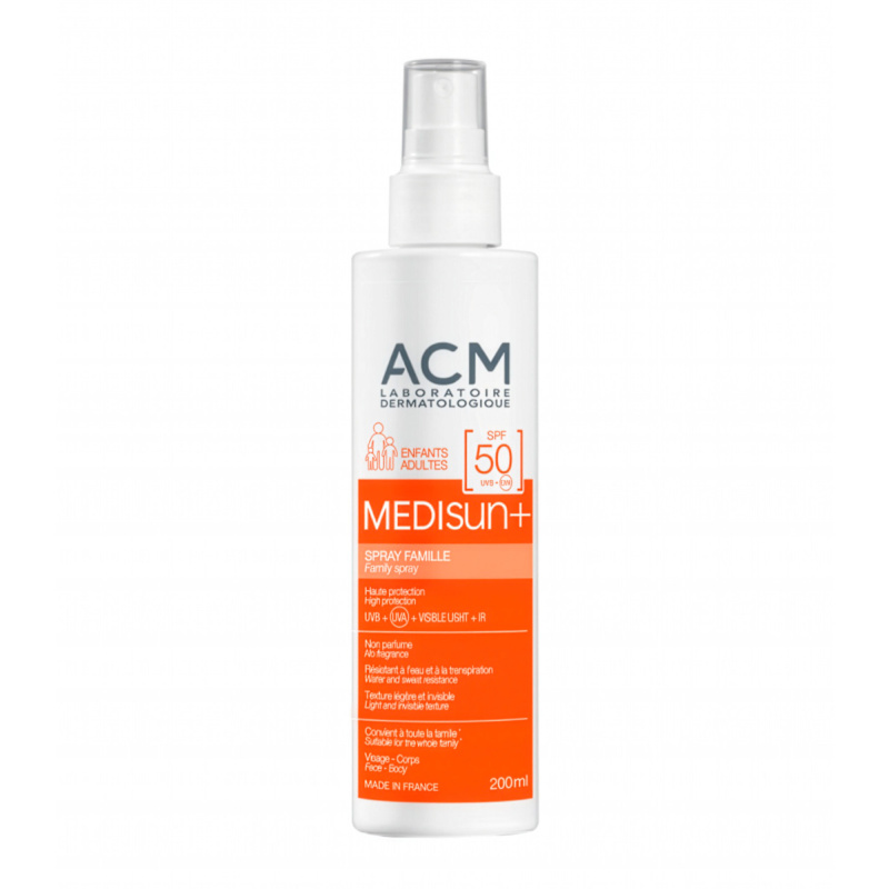 ACM Medisun opalovací sprej na obličej a tělo SPF 50+ 200 ml