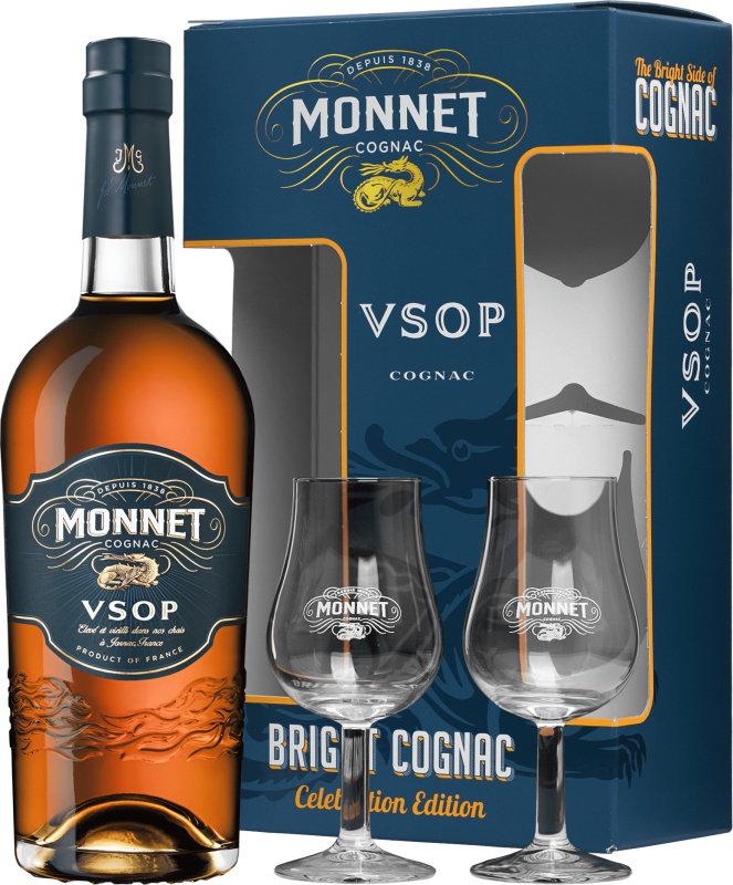 Monnet VSOP + 2 sklenice 40% 0,7l