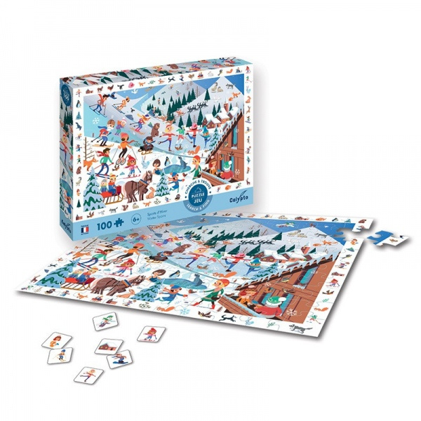 Puzzle - Zimní sporty Montessori