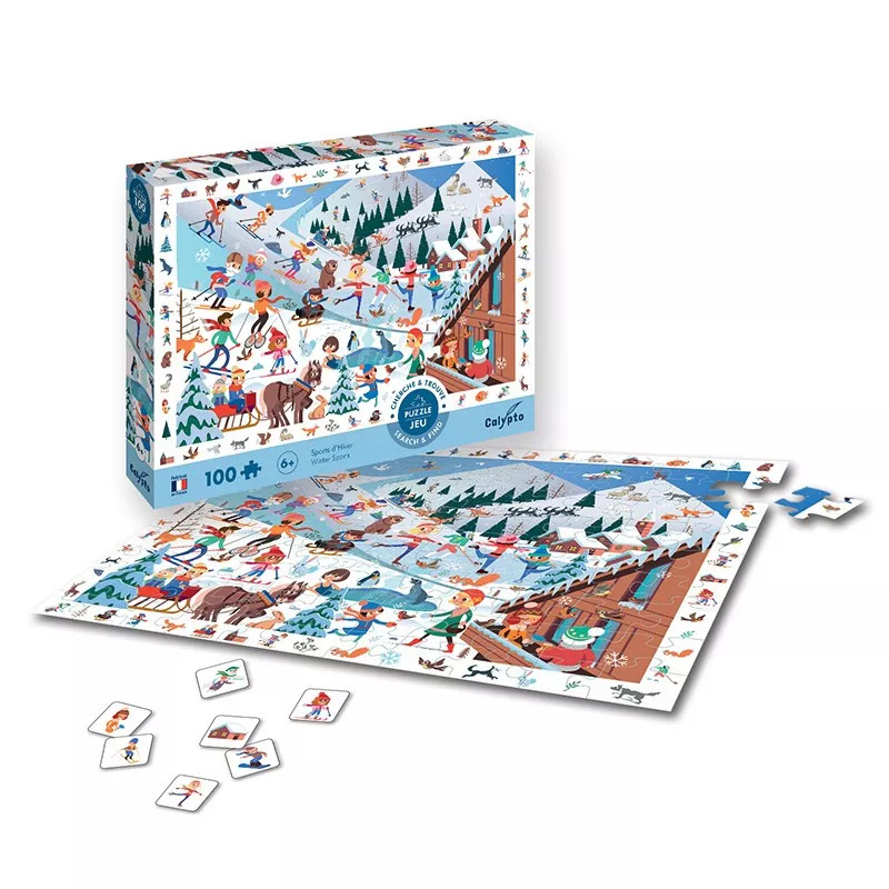 Puzzle - Zimní sporty Montessori