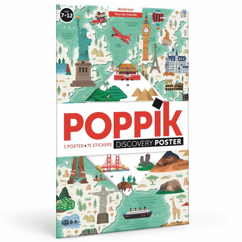 Vzdělávací samolepkový plakát Kolem světa