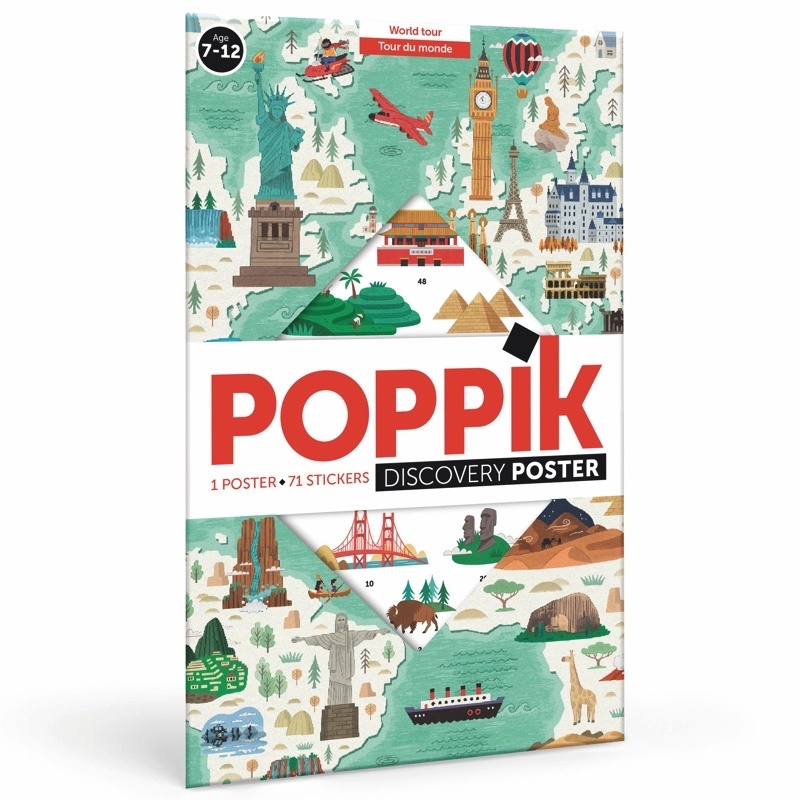 Vzdělávací samolepkový plakát Kolem světa