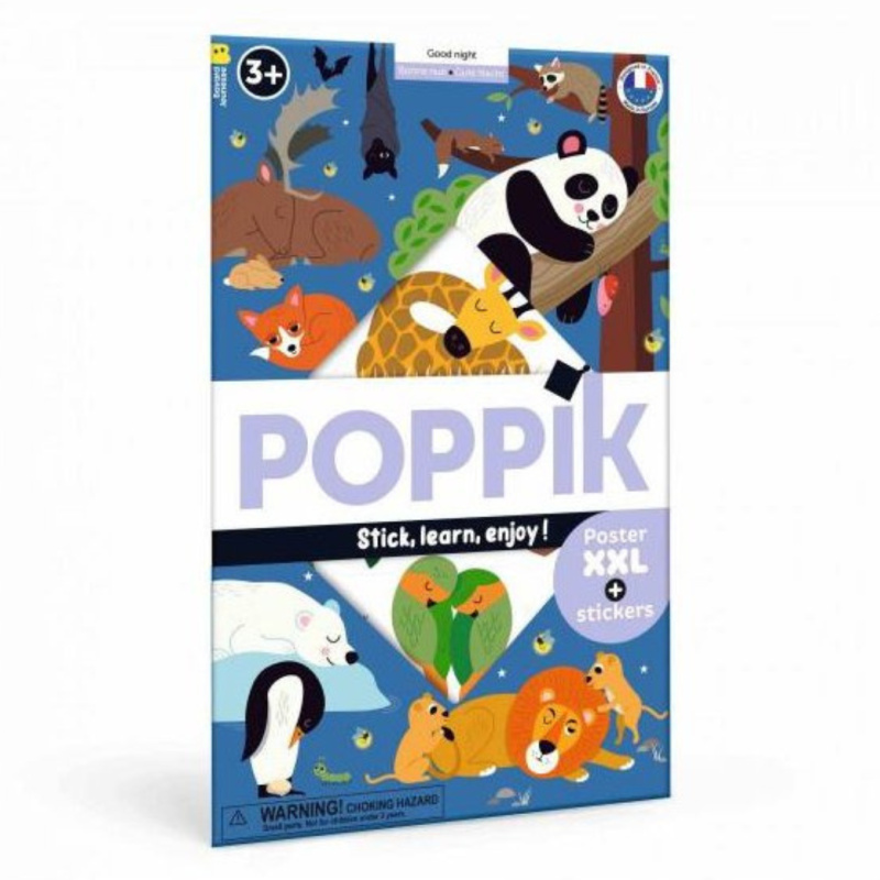 POPPIK Vzdělávací samolepkový plakát Dobrou noc