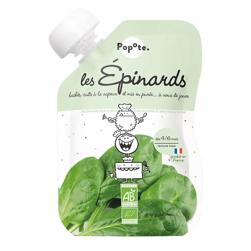 POPOTE Kapsička špenát 4m+ BIO 120 g