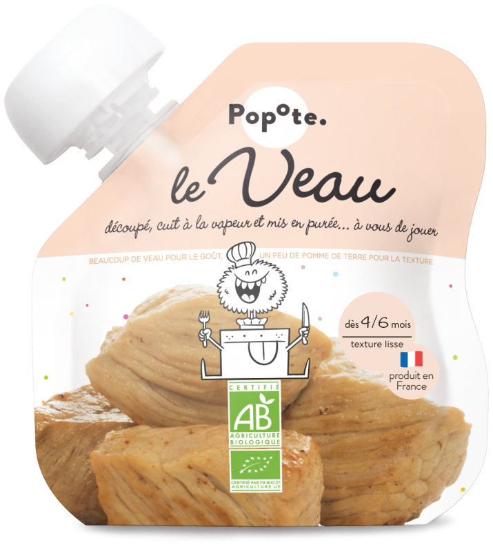 Popote BIO Kapsička Telecí maso 4/6m+ 60 g