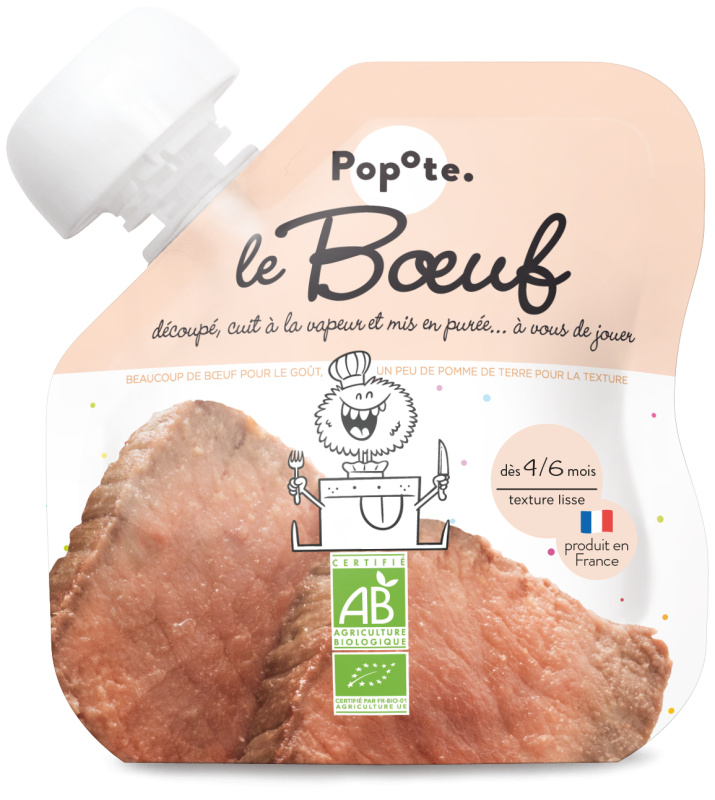 Popote BIO Kapsička Hovězí maso 4/6m+ 60 g