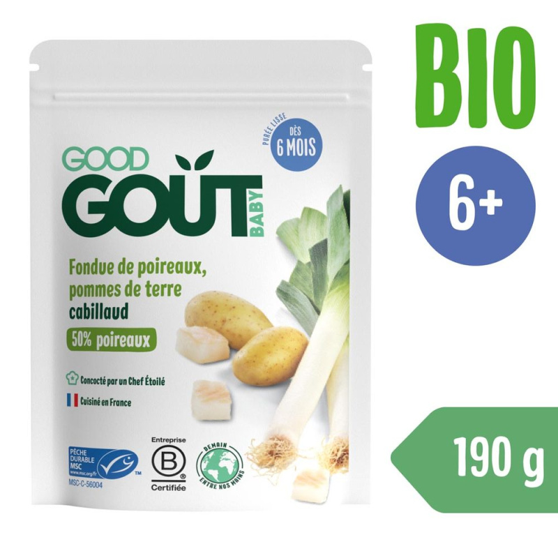 GOOD GOUT Bio pórek s brambůrkem a treskou 190 g