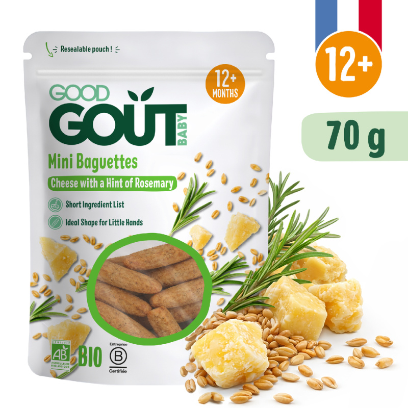 Good Gout BIO Mini bagetky s rozmarýnem a sýrem (70 g)