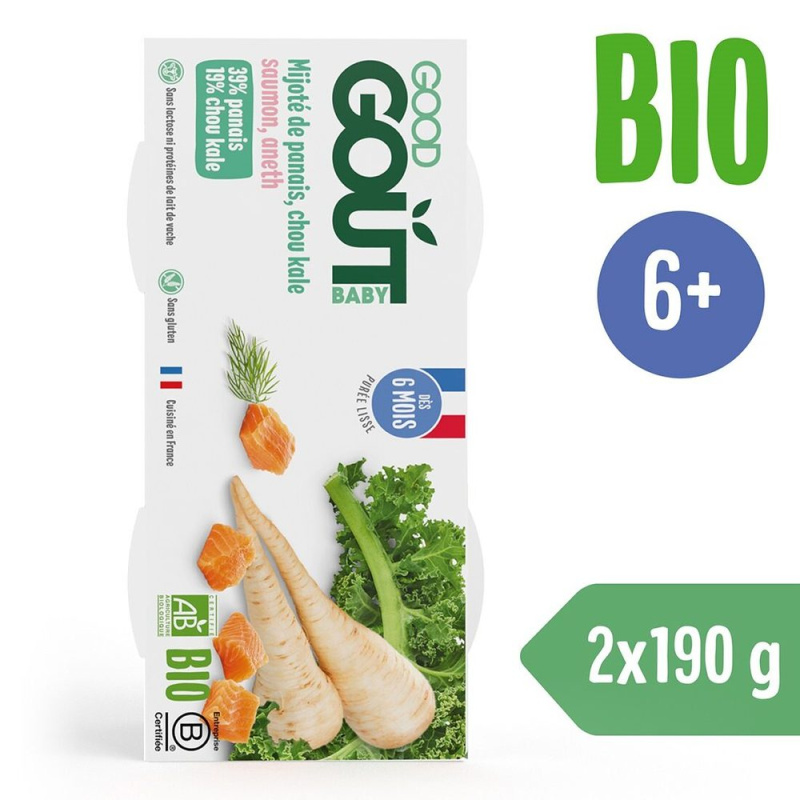 Good Gout BIO Losos s kapustou a pastinákem (2x190 g)