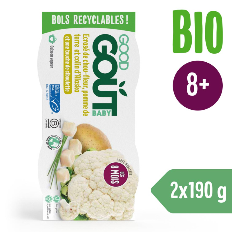 Good Gout Treska pestrá s květákem a brambůrky (2x190 g)