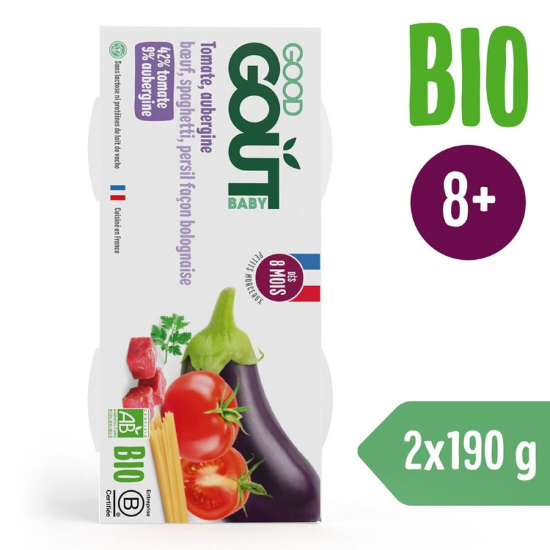 Good Gout BIO Špagety s lilkem a hovězím masem (2x190 g)